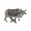 Silver Cow - Antique side face 1 inch