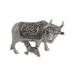 Silver Cow - Antique side face 1.5 inches