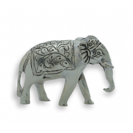 Silver Elephant - Antique Trunk Down 6.5 inches