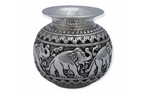 Antique Kalash with Elephant Pattern