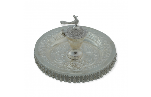 Silver Kankavati - Nakshi Round Shaped with Ghooghri 