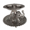 Silver Pooja Set Antique Nakshi with Elephant 4.25 inches