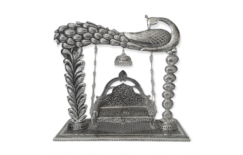 Silver Antique Zula with Peacock